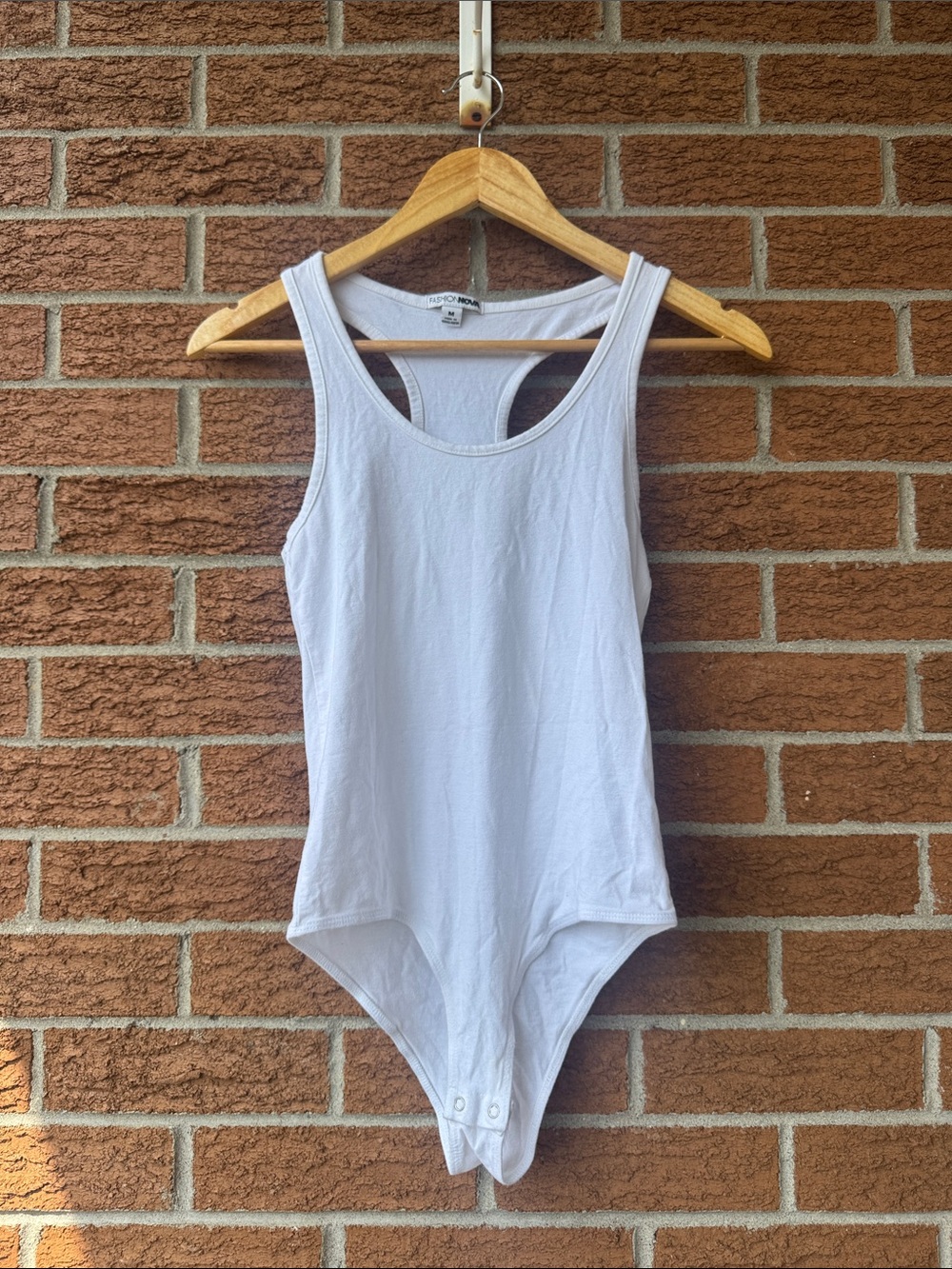 Fashion Nova White Racerback Bodysuit